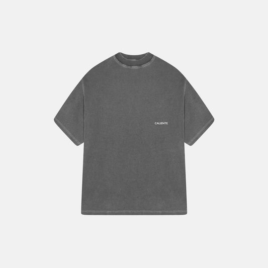Washed Charcoal Colour Caliente Logo oversized boxy fit t-shirt for men and women, stylish and comfortable casual wear, perfect for a relaxed, laid-back look. Soft cotton fabric, available in various sizes, ideal for layering or wearing alone. Trendy streetwear style with a loose, modern fit. Luxury Garment.

300GSM, Made in Portugal.

Similar to Represent, Cole Buxton.