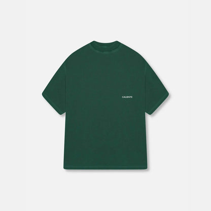 Green oversized boxy fit t-shirt for men and women, stylish and comfortable casual wear, perfect for a relaxed, laid-back look. Soft cotton fabric, available in various sizes, ideal for layering or wearing alone. Trendy streetwear style with a loose, modern fit. Luxury Garment.

300GSM, Made in Portugal.

Similar to Represent, Cole Buxton.